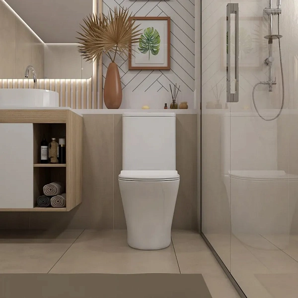 Унитаз-компакт Watersense Belinda Pro W00119 напольный безободковый с микролифтом фото 4