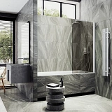 Шторка для ванны MaybahGlass 60x140 MGV-611-1 профиль белый стекло бронза фото 3