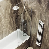 Шторка для ванны MaybahGlass 34x140 MGV-131-5у профиль хром стекло бесцветное фото 1