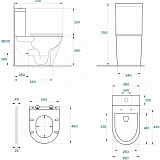 Унитаз-компакт Paomo Rita PO-41101 напольный безободковый с микролифтом фото 8