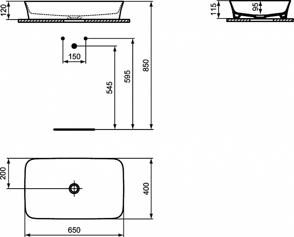 Раковина Ideal Standard Ipalyss 65 см E1886V8 фото 2