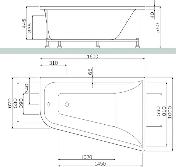 Акриловая ванна Am.Pm Spirit 2.0 160x100 W72A-160L100W-A2 левая фото 9