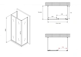 Душевой уголок ABBER Schwarzer Diamant 180x80 AG30180B-S80B-S80B стекло прозрачное профиль черный без поддона фото 5