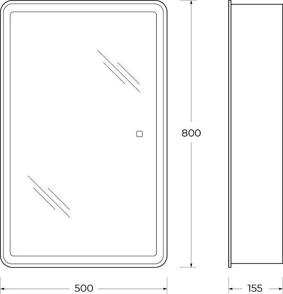 Зеркало-шкаф BelBagno Marino 50x80 SPC-MAR-500/800-1A-LED-TCH с подсветкой фото 14