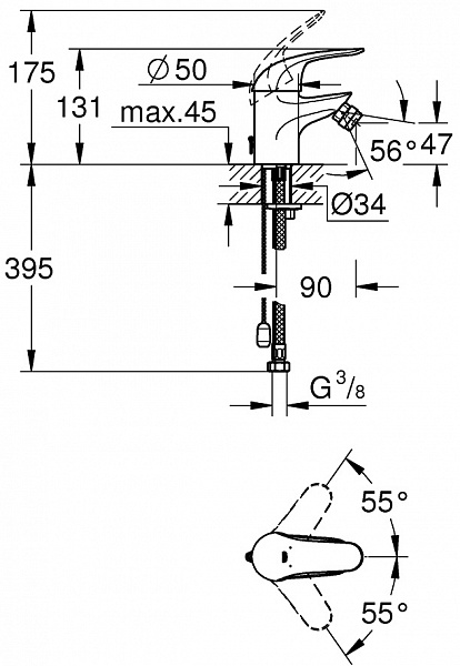 Смеситель Grohe Euroeco 32882000 для биде фото 2