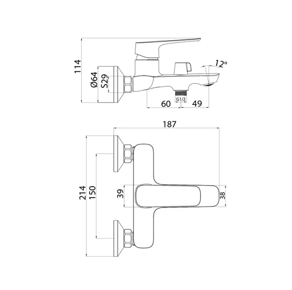 Смеситель Iddis Sign SIGSB02i02WA для ванны с душем фото 3