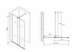 Душевая перегородка ABBER Komfort 120x200 AG09120B стекло прозрачное профиль черный фото 6