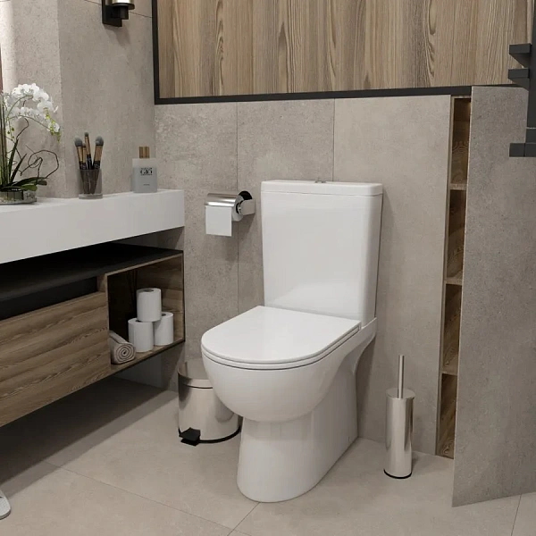 Унитаз-компакт Watersense Alina W00091 напольный безободковый с микролифтом фото 2