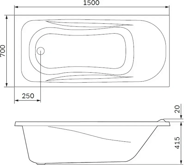 Акриловая ванна Am.Pm Sense 150x70 W76A-150-070W-A фото 7