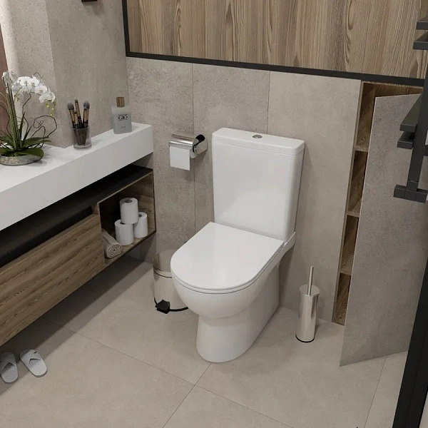 Унитаз-компакт Watersense Alina W00091 напольный безободковый с микролифтом фото 7
