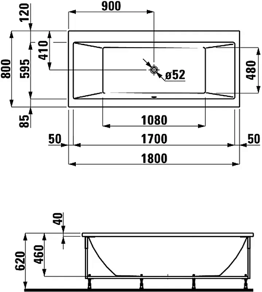 Акриловая ванна Laufen Pro 180x80 2.3295.1.000.000.1 фото 3