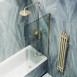 Шторка для ванны MaybahGlass 70x140 MGV-93-3ш профиль золото стекло сатин фото 3