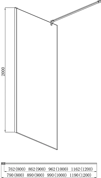 Душевая перегородка Aquatek 90x200 AQ WIW 09020BL стекло прозрачное профиль черный фото 3
