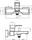 Смеситель Villeroy & Boch Architectura Square TVT12500100061 для ванны с душем фото 2