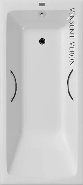 Чугунная ванна Vinsent Veron Kingston VKN1808050H/E60327CH с хромированнами ручками фото 3