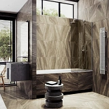 Шторка для ванны MaybahGlass 34x140 MGV-127-5у профиль хром стекло бронза фото 1