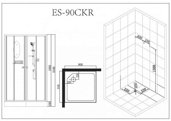 Душевая кабина Esbano Elegancia ESKB90CKR фото 9