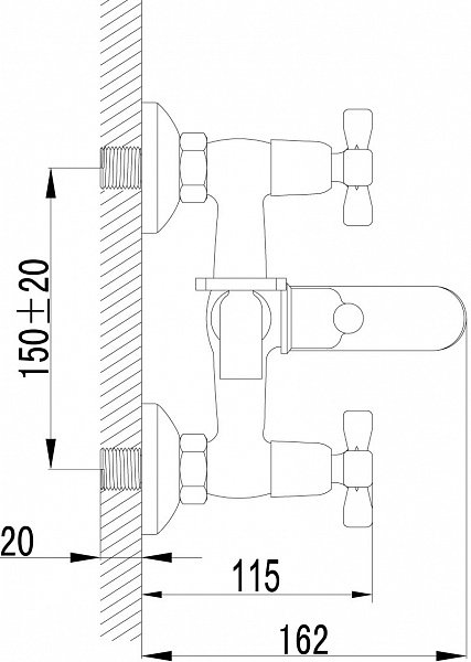 Смеситель Lemark Benefit LM2502C для ванны с душем фото 4