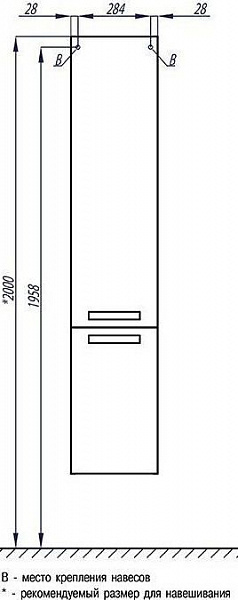 Шкаф-пенал Акватон Ария 34x171 см белый 1A124403AA010 фото 7