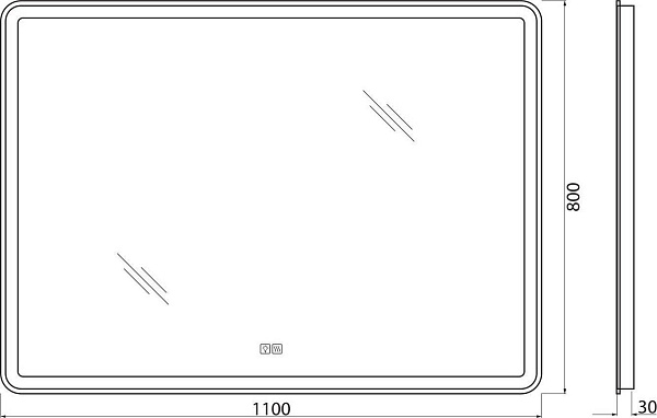Зеркало BelBagno Marino 110x80 SPC-MAR-1100-800-LED-TCH-WARM с подсветкой фото 9