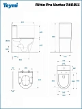 Унитаз-компакт Teymi Belinda Pro Vortex W00120 напольный безободковый с микролифтом фото 11