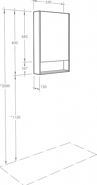 Зеркало-шкаф Акватон Сканди 55x85 см 1A252102SDB20 фото 5