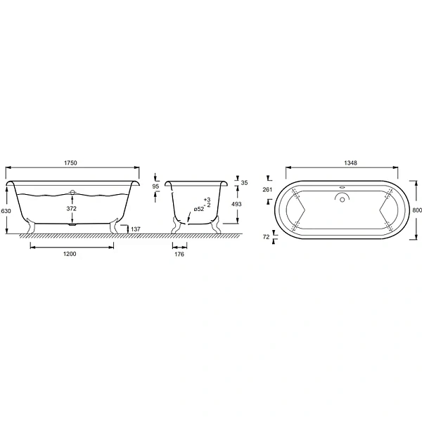 Чугунная ванна Jacob Delafon Cleo 175x80 E2901N-00 без отверстий для ручек фото 4