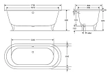 Чугунная ванна Jacob Delafon Cleo 175x80 E2901-00 без отверстий для ручек готова к внешней покраске фото 3