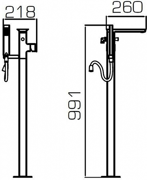 Смеситель Bravat Phillis F656101C-B3-ENG для ванны с душем фото 2