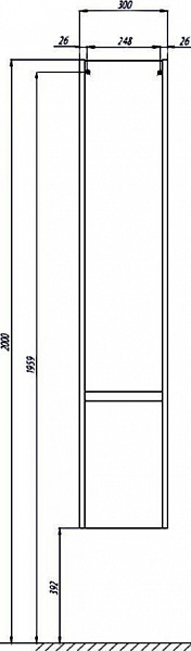 Шкаф-пенал Акватон Стоун 30x160 см белый 1A228403SX01L левый фото 6