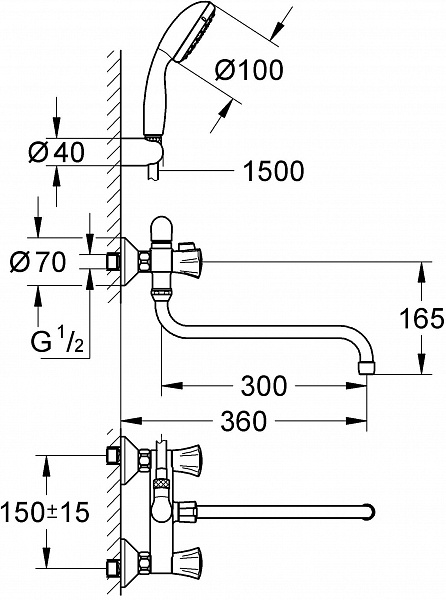 Смеситель Grohe Costa L 2679010A универсальный фото 2