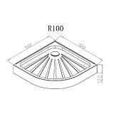 Душевой поддон Ceruttispa 100x100 R100 четверть круга фото 2