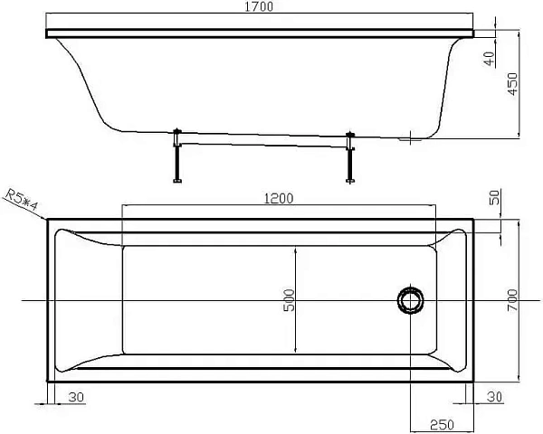 Акриловая ванна Aquatek Лайма 170x70 LAI170-0000001 фото 3