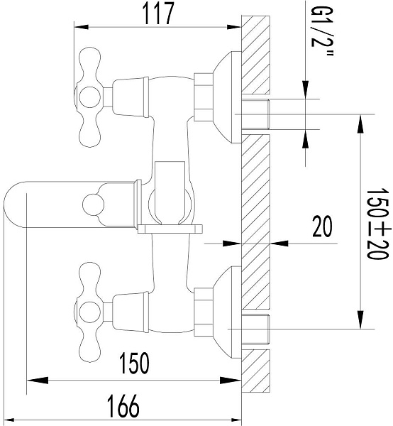 Смеситель Lemark Standard LM2102C для ванны с душем фото 2