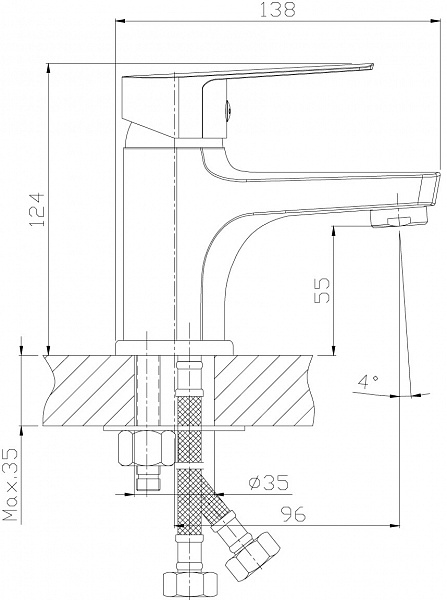Смеситель Rossinka S S35-15 для раковины с гигиеническим душем фото 2