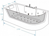 Акриловая ванна Grossman 170x80 GR-17000L фото 6