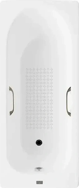 Чугунная ванна Vinsent Veron Soissons VCN1707042H/VH0012BR-AS с квадратными бронзовыми ручками и антискользящим покрытием фото 1