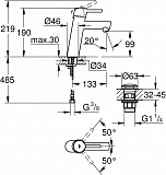 Смеситель Grohe Concetto New 23932001 для раковины с донным клапаном фото 2
