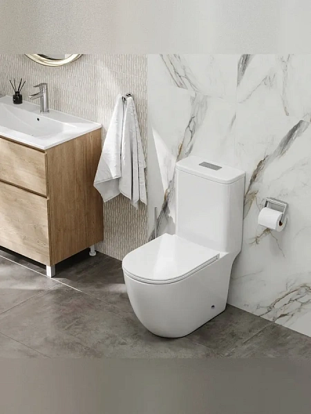 Унитаз-компакт Watersense Milana Vortex W00746 напольный безободковый с микролифтом фото 10