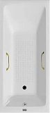 Чугунная ванна Vinsent Veron Kingston VKN1808050H/VH0012GD-AS с квадратными золотыми ручками и антискользящим покрытием фото 1