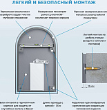 Зеркало Wellsee 7 Rays' Spectrum 50x80 см 172201700 c подсветкой за полотном фото 7