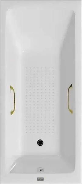 Чугунная ванна Vinsent Veron Kingston VKN1808050H/VH0012GD-AS с квадратными золотыми ручками и антискользящим покрытием фото 1