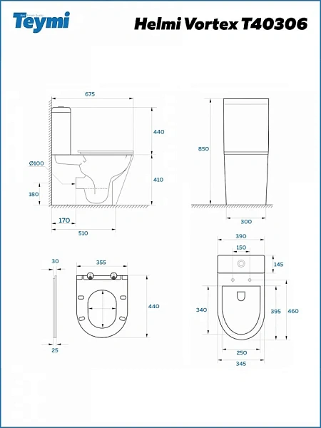 Унитаз-компакт Watersense Eva Vortex W00745 напольный безободковый с микролифтом фото 10