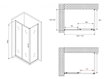 Душевой уголок ABBER Schwarzer Diamant 170x90 AG30170B-S90B стекло прозрачное профиль черный без поддона фото 5