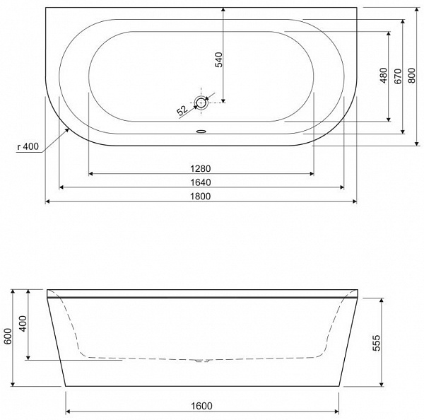 Акриловая ванна Cezares 180x80 METAURO-wall-180-80-40 фото 3