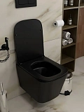 Унитаз Paomo Eva Pro Vortex Black PO-40311 подвесной безободковый с микролифтом фото 4