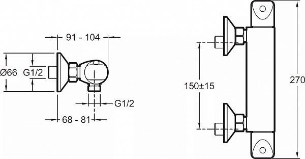 Термостат Jacob Delafon Robust E75771-CP для душа фото 2