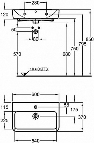 Раковина Geberit Renova Compact 60 см 226160000 фото 4