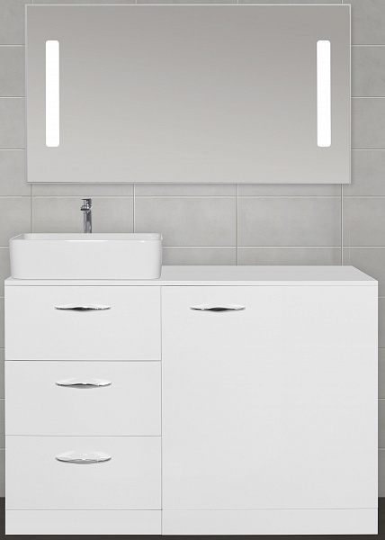 Мебель для ванной Style Line Берн 120 напольная с зеркалом с подсветкой фото 1
