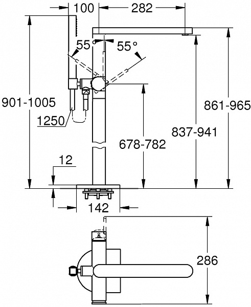 Смеситель Grohe Plus 23846003 для ванны с душем фото 4